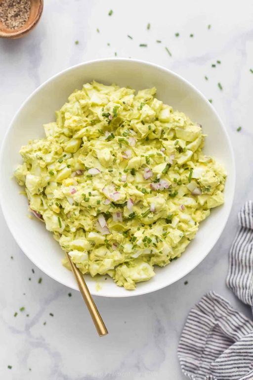 Avocado and Egg Salad with Red Onion and Dijon Mustard