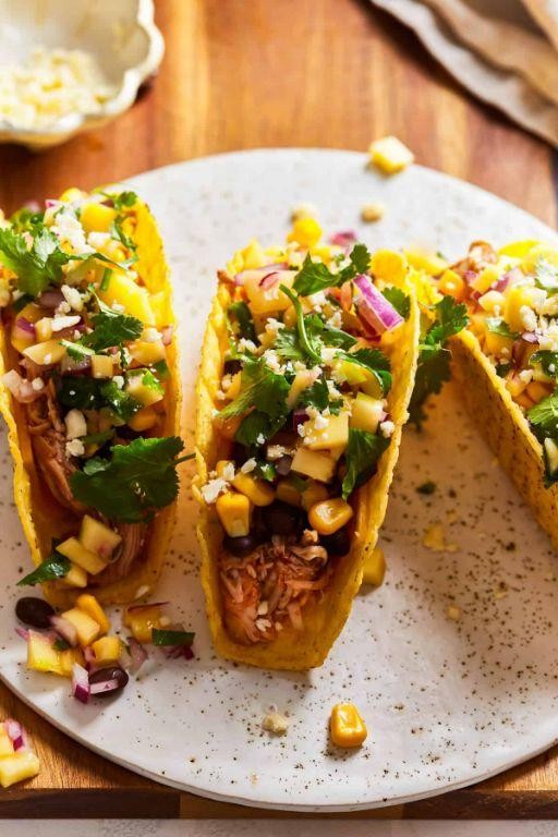 BBQ Crockpot Chicken Tacos