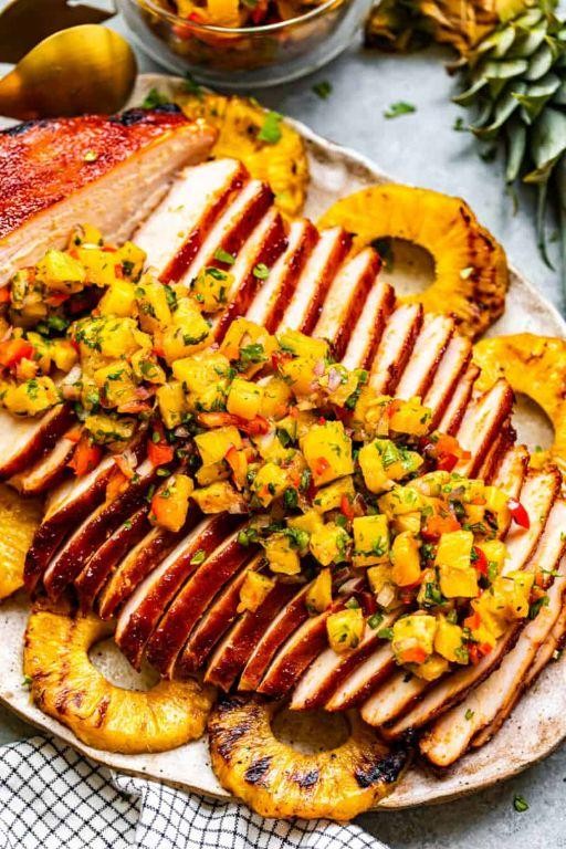 BBQ Grilled Turkey Breast with Pineapple