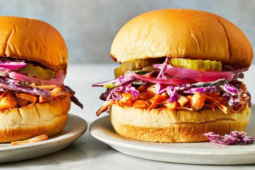 BBQ Jackfruit Sandwiches with Coleslaw