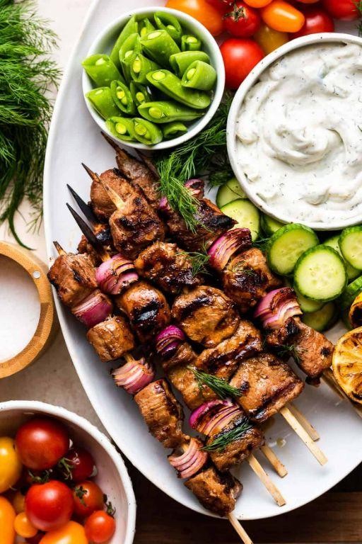 BBQ Marinated Pork Tips Skewers