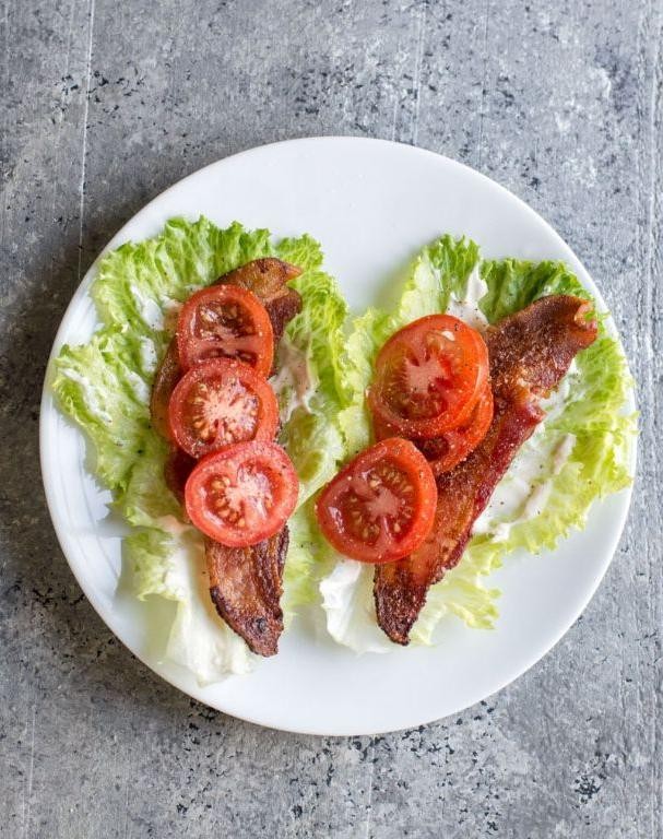 BLT Lettuce Cups with Pickled Onions