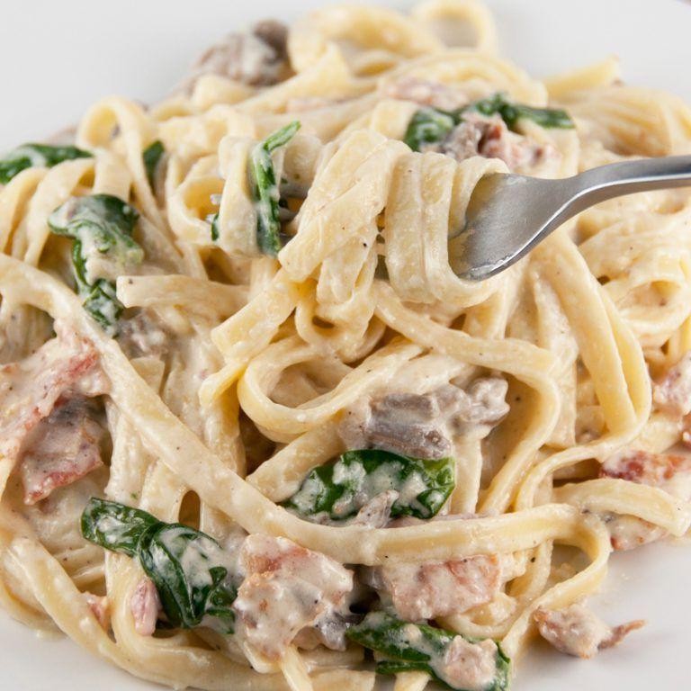 Bacon Alfredo with Fettuccine