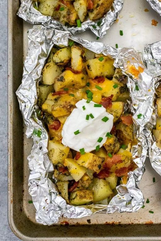 Bacon Ranch Grilled Potato Foil Packets