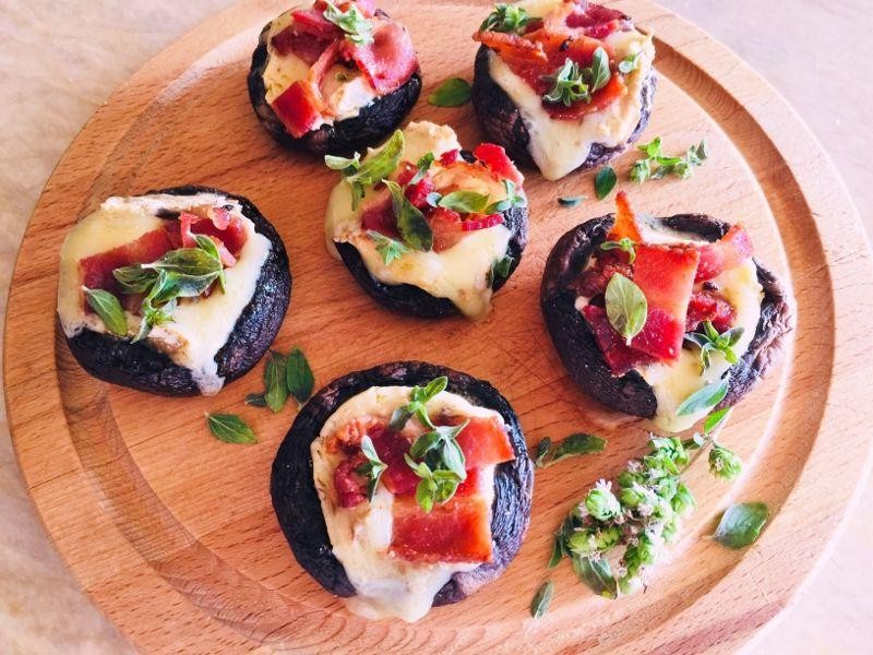 Bacon and Brie Stuffed Mushrooms