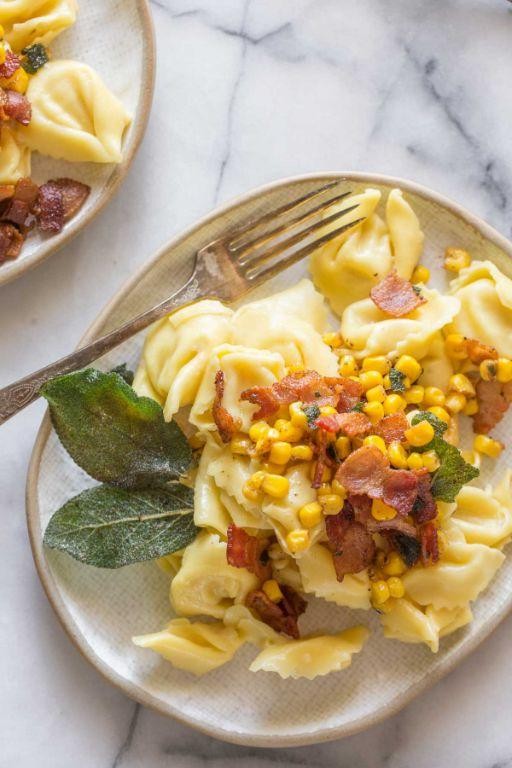 Bacon and Corn Creamy Tortellini Chowder