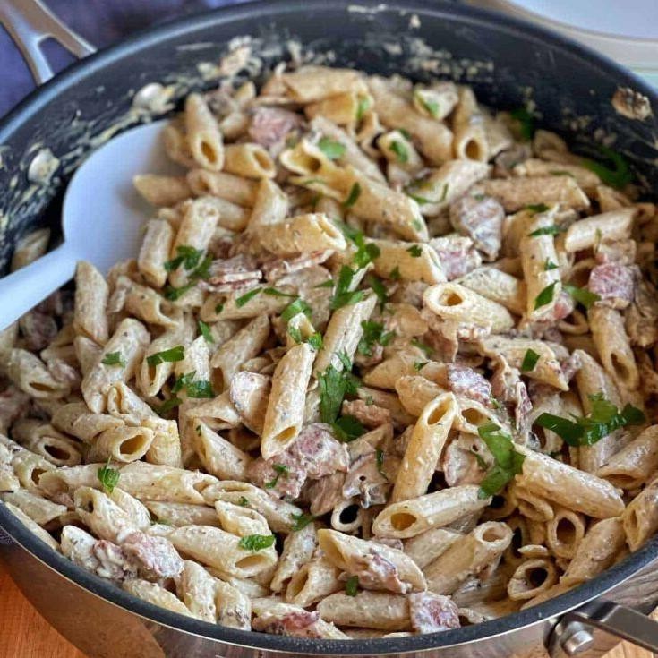 Bacon and Mushroom Penne