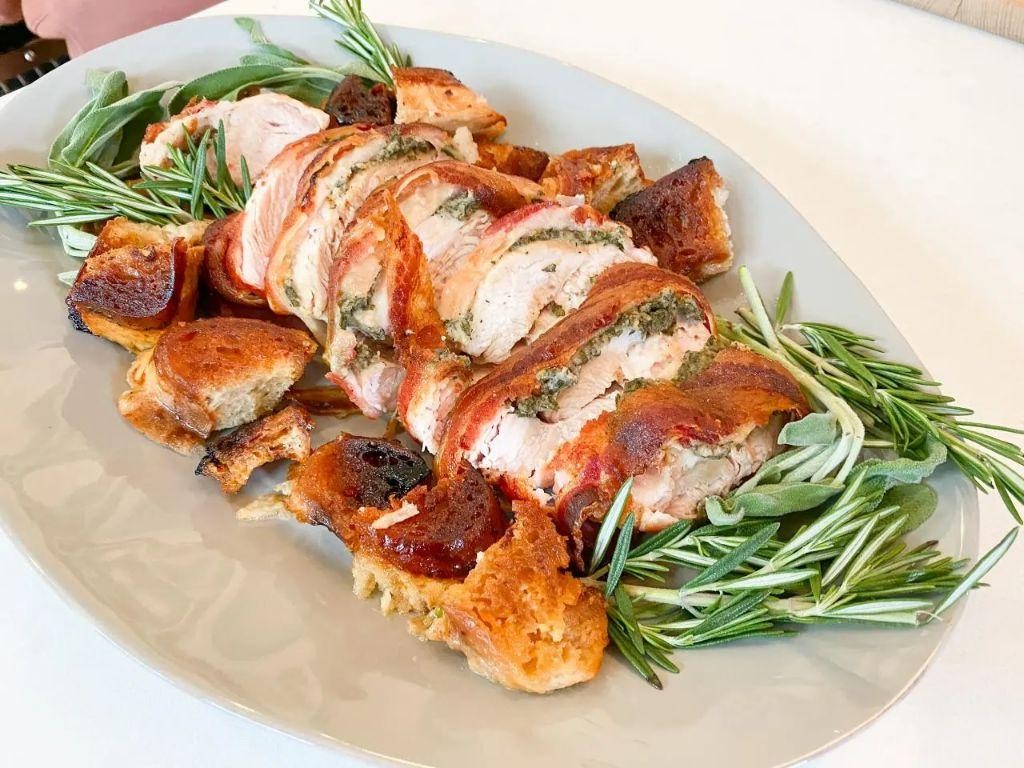 Bacon and Sage Stuffed Turkey Breast