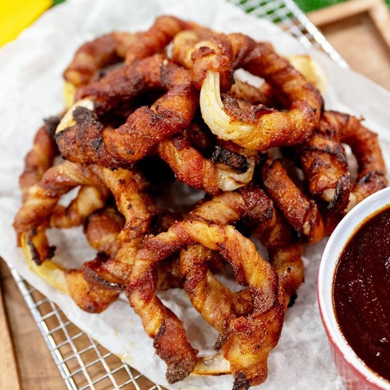 Bacon-Wrapped Battered Onion Rings