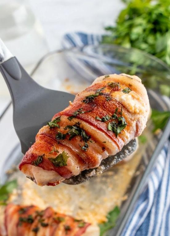 Bacon-Wrapped Cheese-Stuffed Chicken