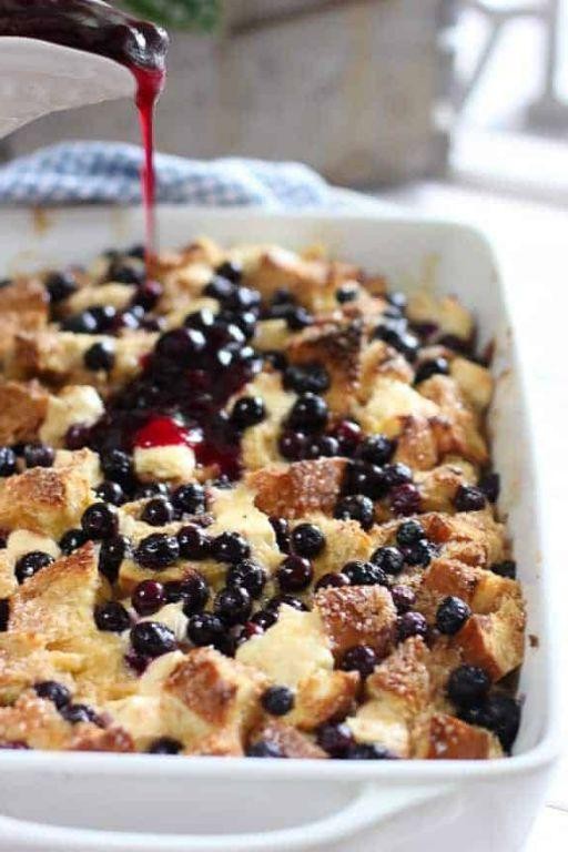 Baked Blueberry Cream Cheese French Toast Casserole