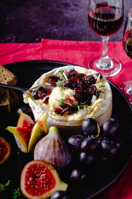 Baked Camembert with Red Wine and Rosemary