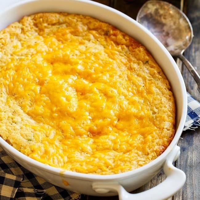 Baked Corn Casserole with Jalapeño and Cheddar