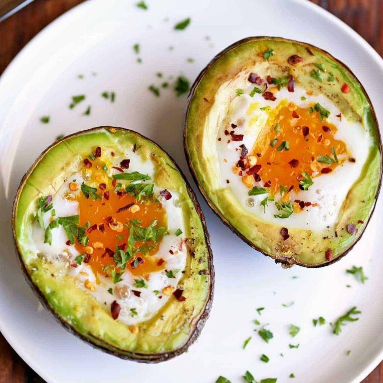 Baked Egg and Poblano Stuffed Avocado