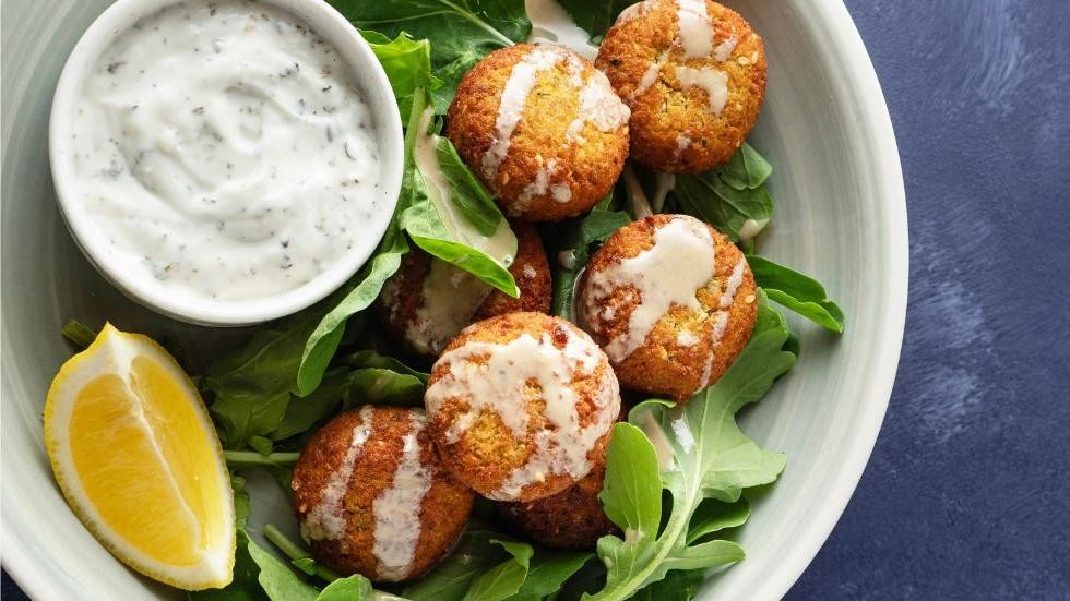 Baked Falafel with Tahini Sauce