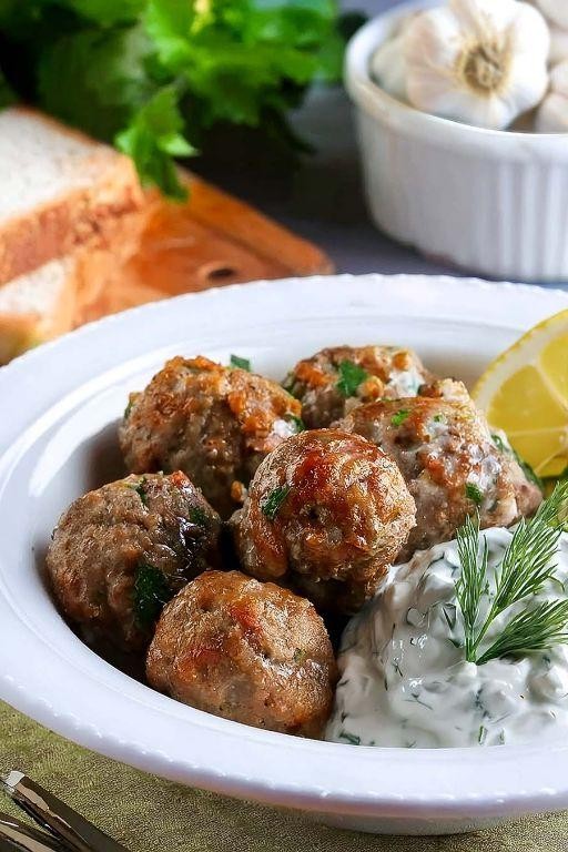 Baked Greek Meatballs with Feta and Spinach