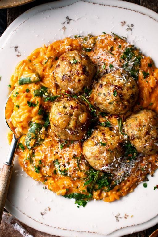 Baked Italian Meatball Orzo