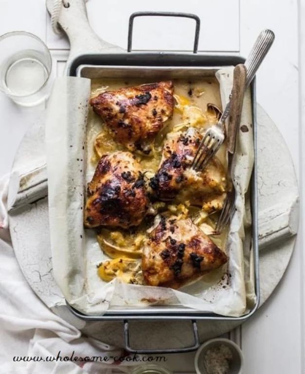 Baked Lemon Pineapple Chicken with Herbs