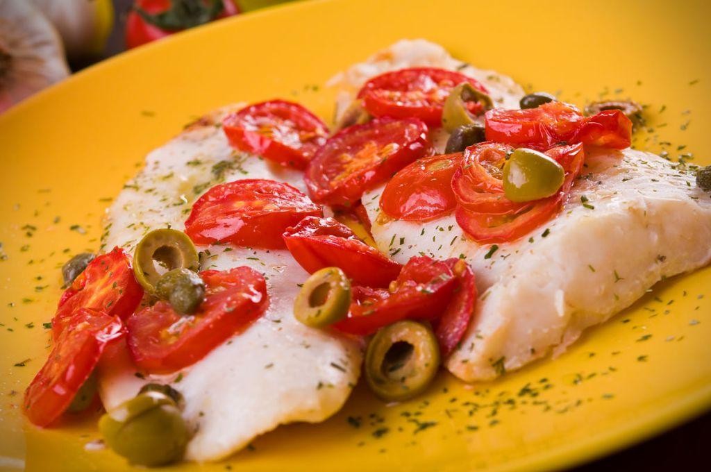 Baked Monkfish with Garlic and Cherry Tomatoes