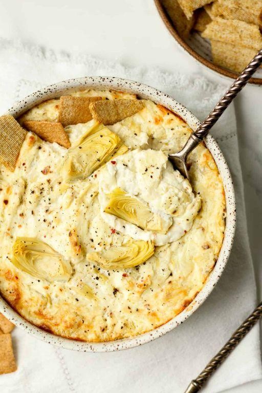 Baked Neufchâtel Cheese Artichoke Dip