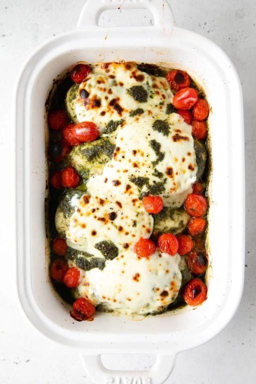Baked Pesto Chicken Breast with Mozzarella