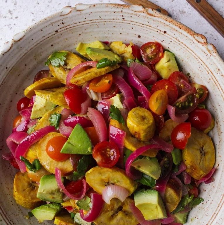 Baked Plantain and Avocado Salad
