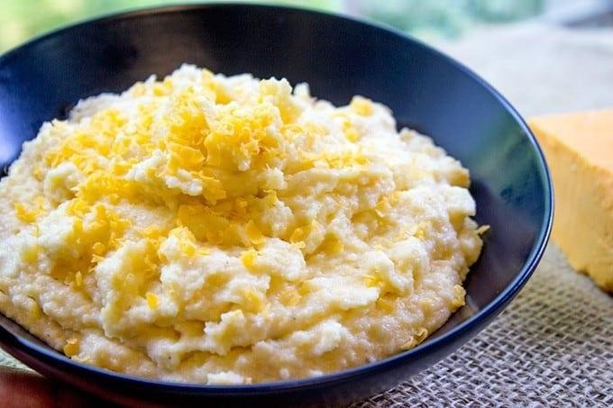 Baked Polenta with Creme Fraiche and Cheese