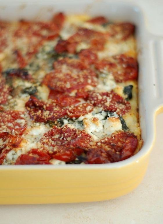 Baked Polenta with Goat Cheese and Sun-Dried Tomatoes