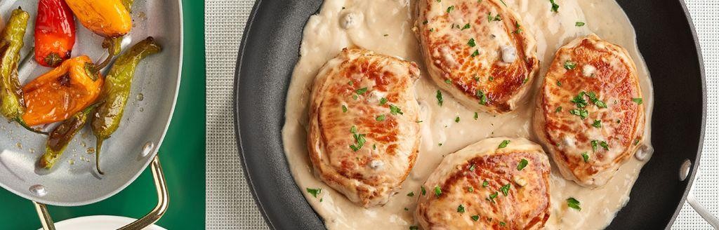 Baked Pork Chops with Mushroom Soup and Sweet Peppers