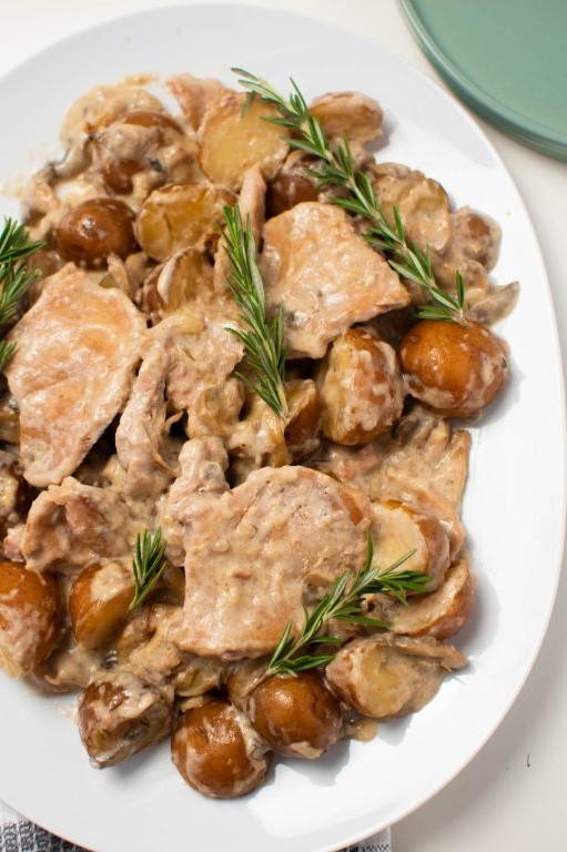 Baked Pork Chops with Mushroom and Rosemary Infusion