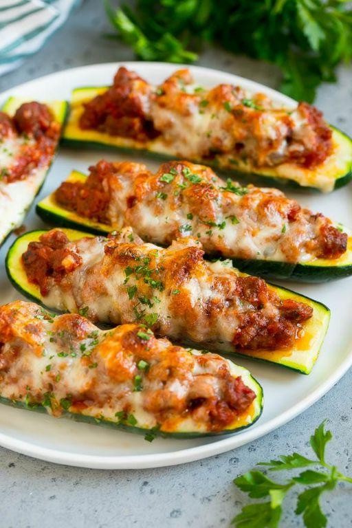Baked Pork Mince Zucchini Boats