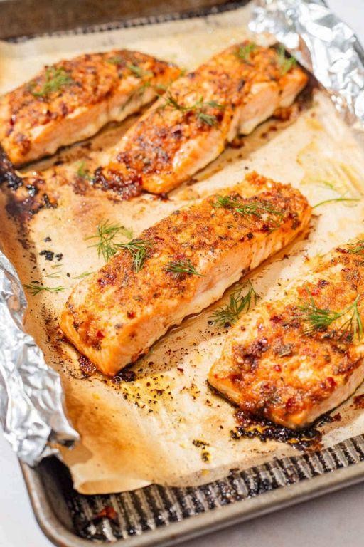 Baked Salmon with Dijon and Garlic
