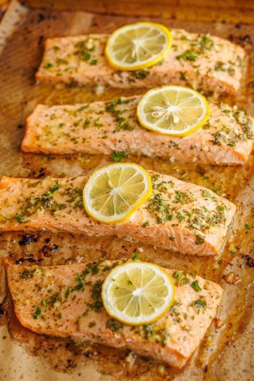 Baked Salmon with Garlic and Dijon