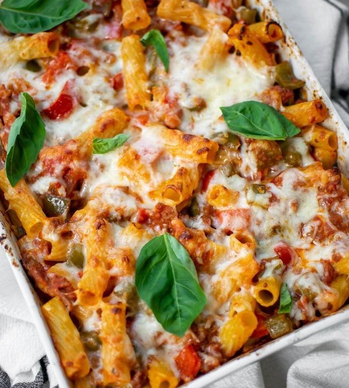 Baked Sausage and Peppers Casserole