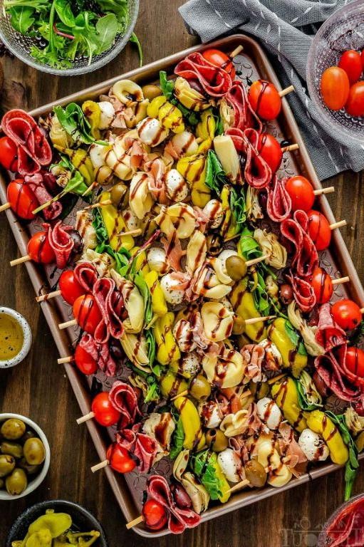 Balsamic Glazed Antipasto Skewers