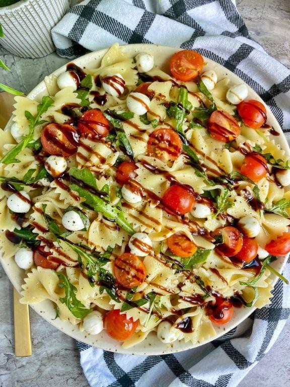 Balsamic Glazed Caprese Pasta Salad