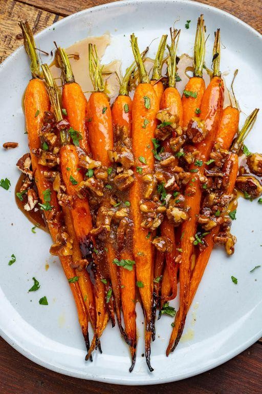 Balsamic Glazed Carrots and Maple Pecans