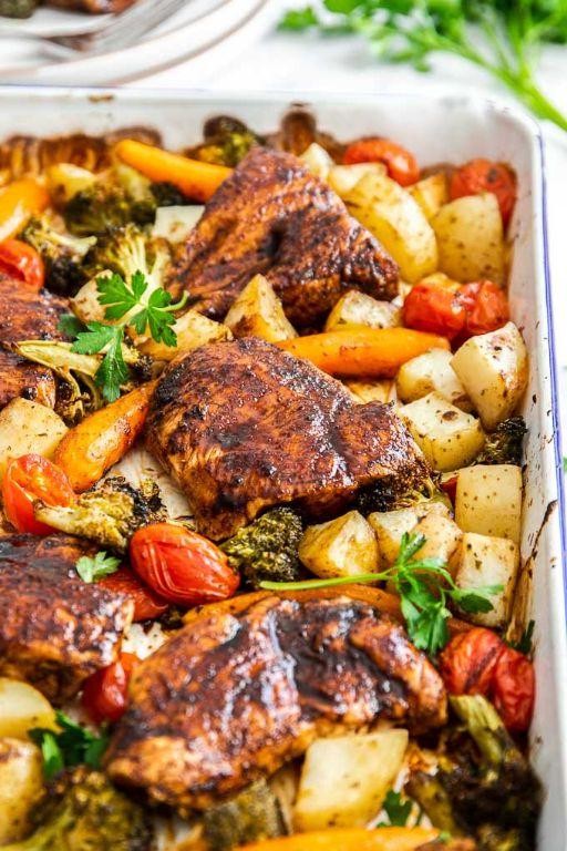 Balsamic Glazed Chicken with Roasted Veggies