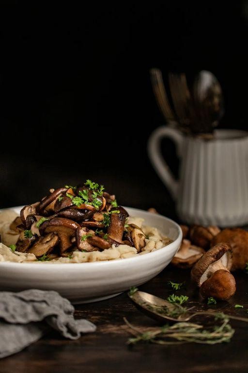 Balsamic Glazed Great Northern Bean and Mushrooms
