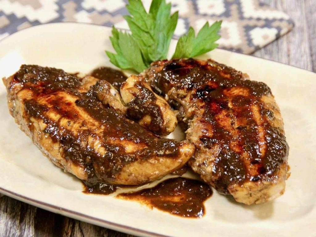Balsamic Glazed Poached Chicken Breast