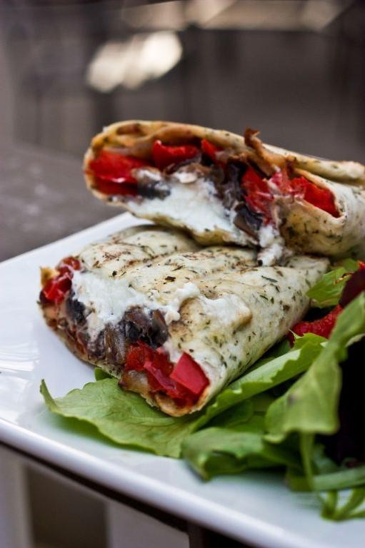 Balsamic Mushroom and Goat Cheese Wrap