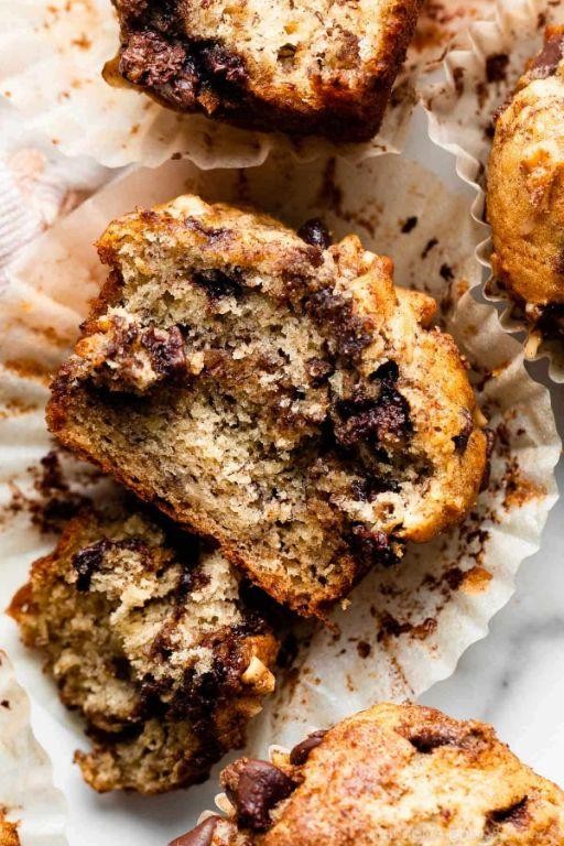 Banana Chocolate Chip Muffins with Streusel Topping