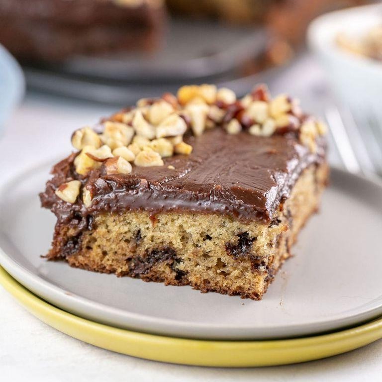 Banana Nutella Sheet Cake