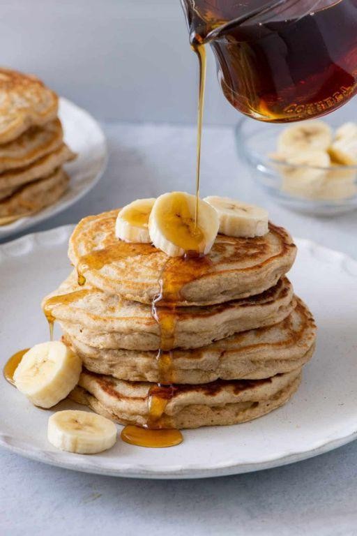Banana Pancakes with Maple Syrup
