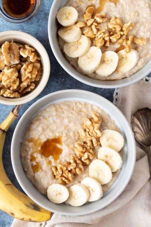 Banana Walnut Cinnamon Oatmeal Bowl