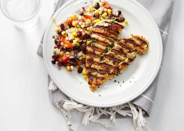 Barbecue Chicken Breast with Corn and Black Bean Salad