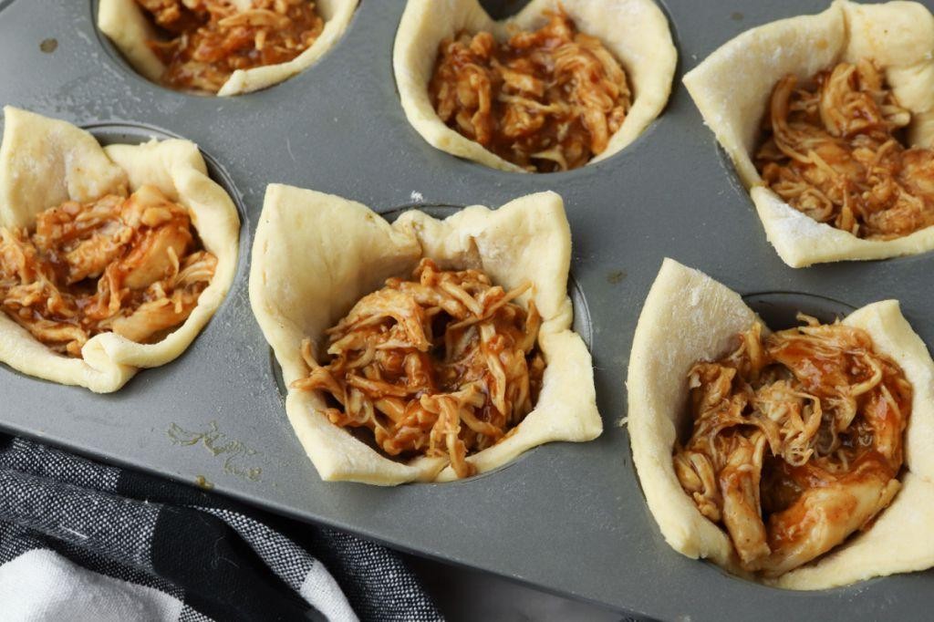 Barbecue Chicken Crescent Cups