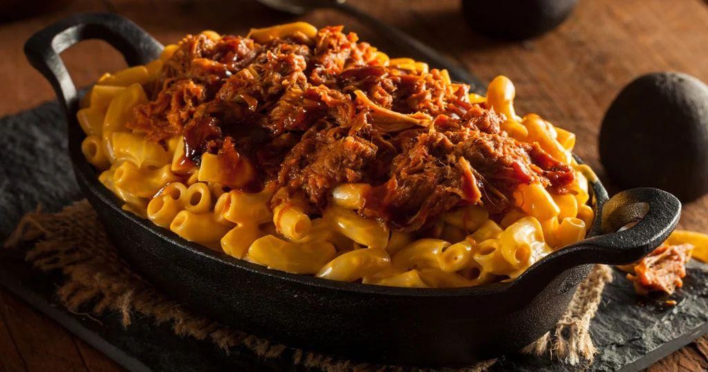 Barbecue Pulled Pork Crockpot Mac and Cheese