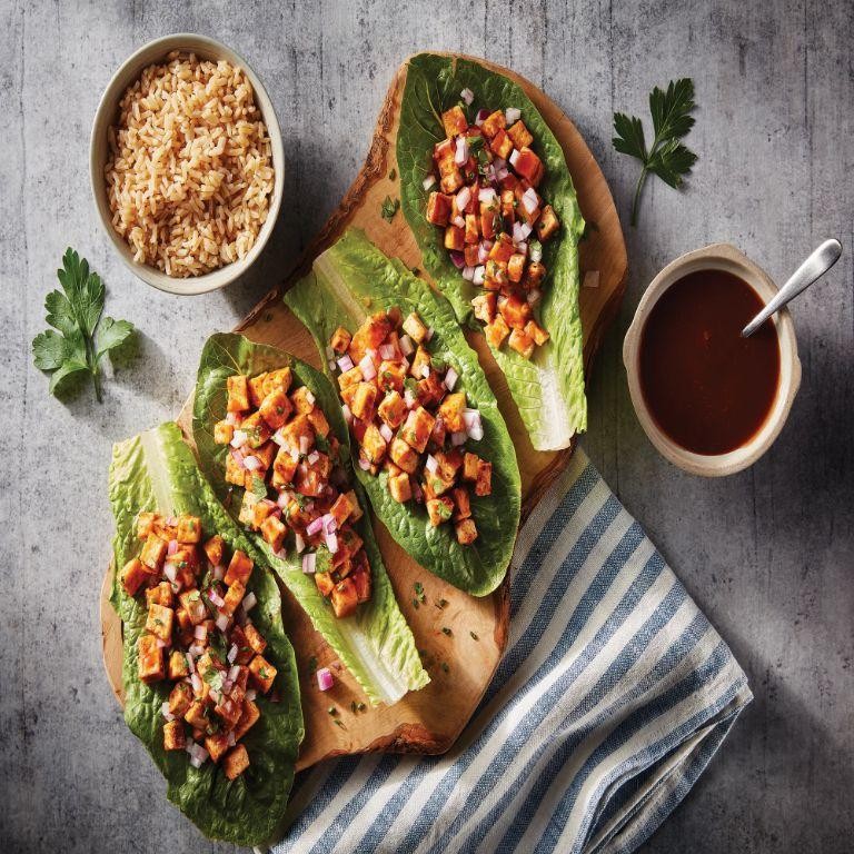 Barbecue Tofu Lettuce Wraps