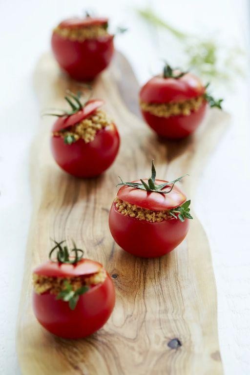 Barley and Spinach Stuffed Tomatoes